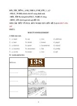 Bài tập môn Tiếng Anh Khối 5 - Unit 1+2
